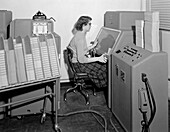 NACA human computer operating a telereader