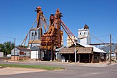 Rusty grain elevator in Sayre, Oklahoma