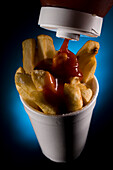 Tomato ketchup on chips