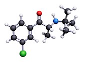Bupropion antidepressant, molecular model