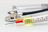 Stethoscope and syringes
