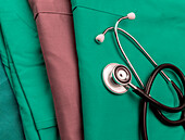 Stethoscope on surgical drapes
