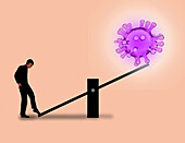 Coronavirus risk, conceptual illustration