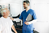 Physiotherapist and patient