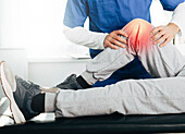 Treatment for knee pain, conceptual image
