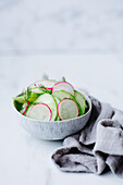 Radish and cucumber salad with dill