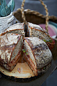 Stuffed picnic bread with tuna and vegetables