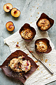 Almond and nectarine muffins