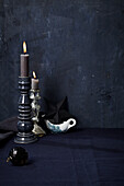 Candlesticks with burning candles