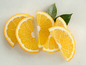 Halved orange slices