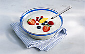 Bowl with yogurt and berries