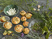 Herb muffins with sheep's milk cheese