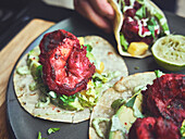 Shrimp tacos with spicy marinade