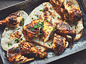 Tandoori chicken with pita bread
