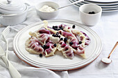 Pierogi - sweet ravioli with blueberries