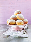 Baked donuts with raspberry filling