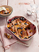 Blueberry Bread Pudding (no butter)