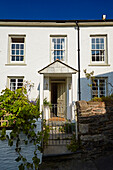 Veranda und Tor eines Strandhauses in Port Issac, Cornwall