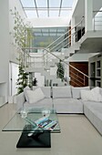 Modern living room and staircase, Pacheco, Buenos Aires, Argentina