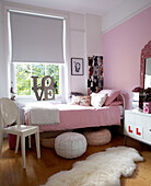 Girl's bedroom in Grade II listed Georgian townhouse in London