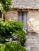 Stone exterior of farmhouse