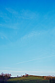 Vast blue sky above Oxfordshire landscape England UK