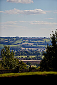 Dächer und Ackerland von Yorkshire, England, UK