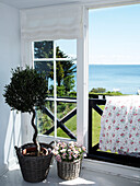 Bedroom veranda with coastal views