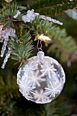 Bauble hanging on Christmas tree