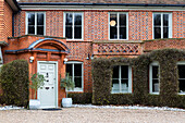 Brickwork facade of Queen Anne style house built in 1707 Woodbridge Suffolk UK