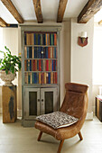 White sofa in wood beamed Hastings cottage