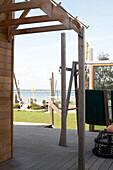 Terrace of Gurnard beach house on the Isle of White