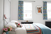 Colourful master bedroom