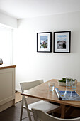 magazine on table in kitchen of contemporary Weymouth beach house, Dorset, UK