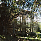 Woodland view of game lodge