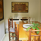 Dining room with wooden table and chairs