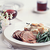 Roasted rosemary and honey spring lamb with butternut squash gratin 