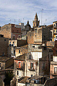 The hilltop town of Ragusa Elevated view of residential district