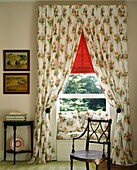 Window seat with co-ordinated curtains