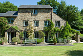 Facade of stone mill conversion in Devon