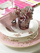 Pink crockery table setting