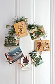 Christmas card display in London home England UK