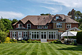 Garden extension of Grade II-listed Victorian house built c1880s Godalming Surrey UK
