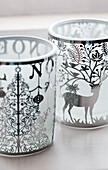 Decorative Christmas candle holders in Berkshire home,  England,  UK