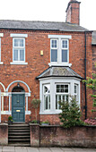 Brick facade of Victorian terrace c1890s Cumbria UK