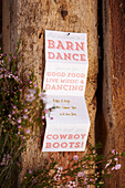 Invitation to a barn dance in late summer