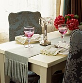 Dining table setting for two