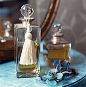 Vintage style perfume bottle on a dressing table