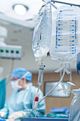 Drip bags in an operating room