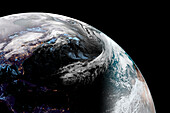 Storm Eunice approaching UK, satellite image